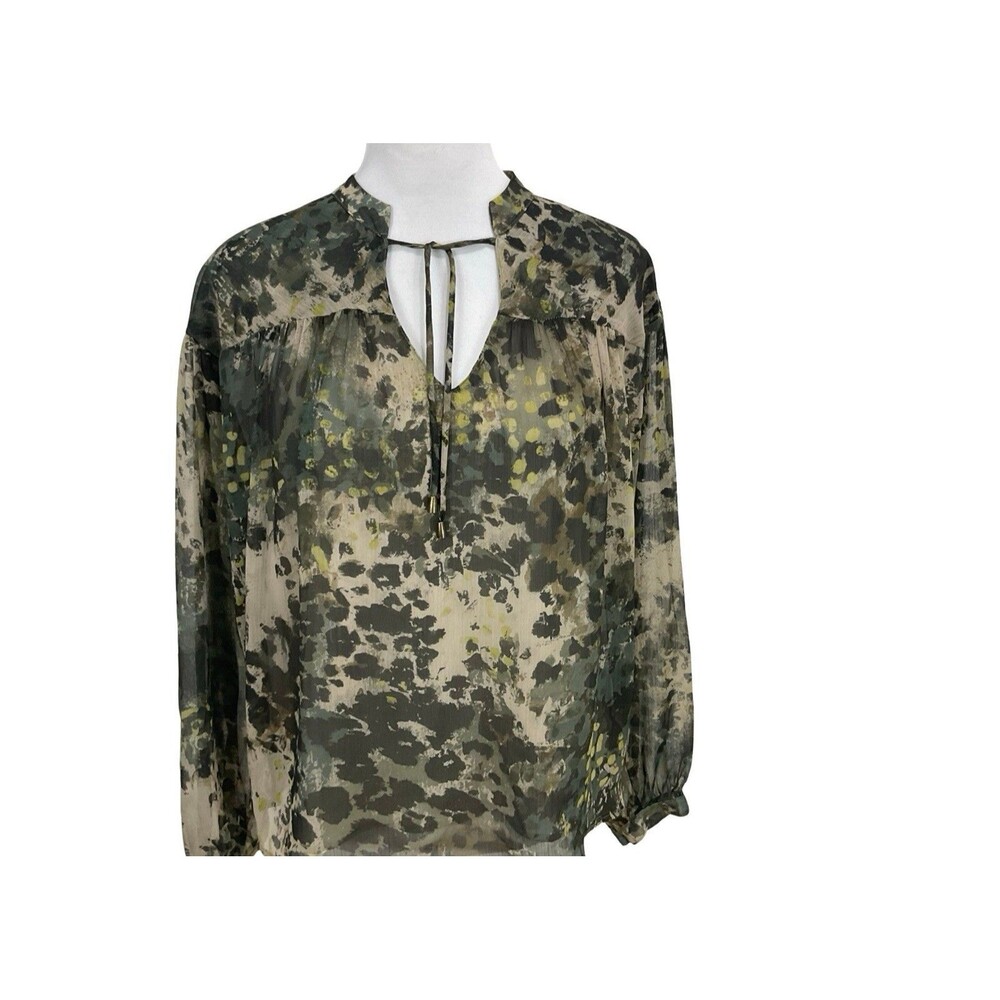 Maven West Women’s Green Print Blouse Size S